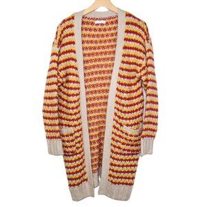 Coco and Jaimeson womens cardigan size M crochet oversized open front long cozy